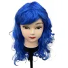 Fashionable blue wig model head display hairstyle styling demonstration, hairstyle display props, creative styling accessories Item Picture